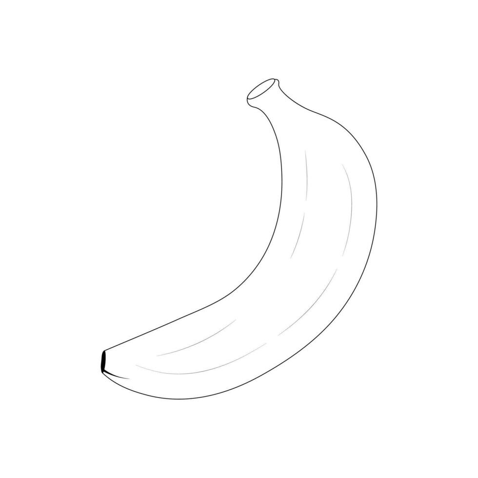 Banane Färbung Buch skizzieren Linie Kunst Vektor Hand gezeichnet Illustration
