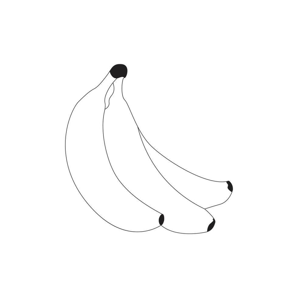 Banane Linie Kunst Vektor Illustration Färbung Seite Hand gezeichnet