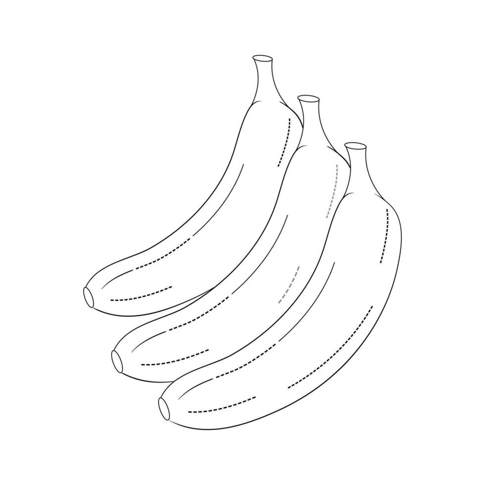 Früchte Färbung Buch Banane Linie Kunst Illustration vektor