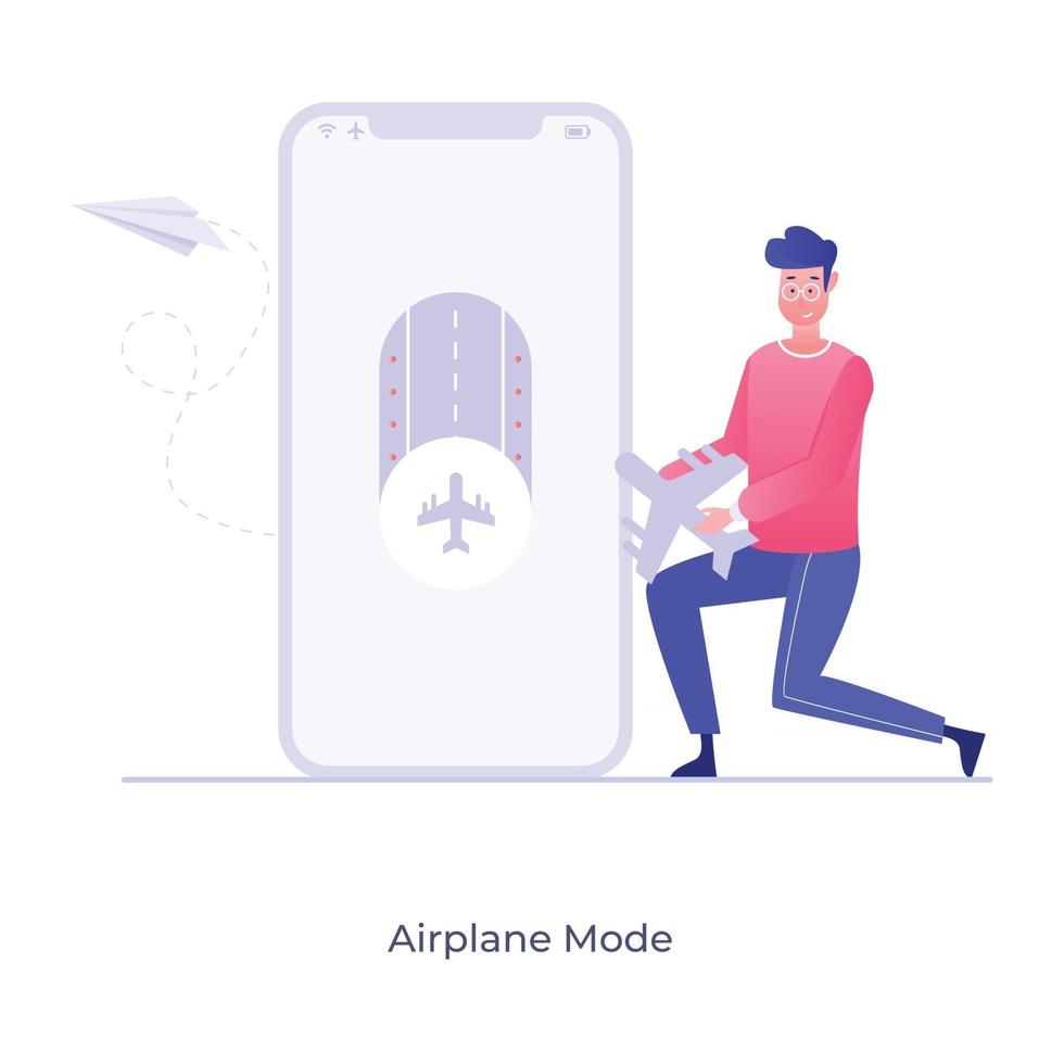 flygplansläge smartphone vektor