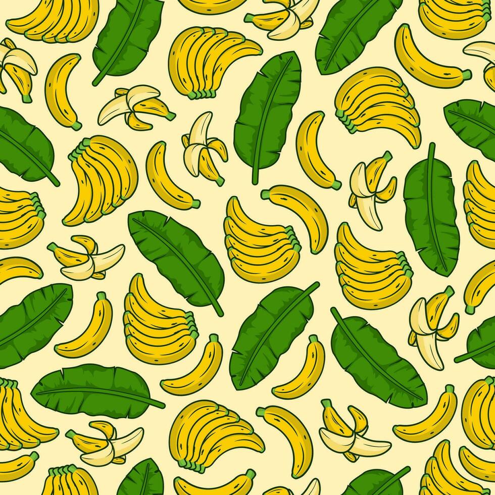 Banane Obst nahtlos Muster Hintergrund Illustration vektor