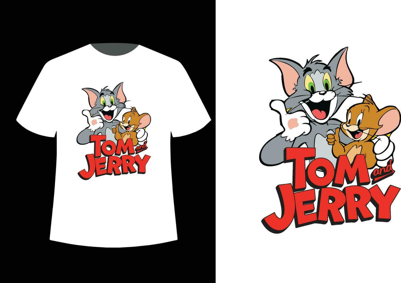 tom och jerry tshirt design vektor