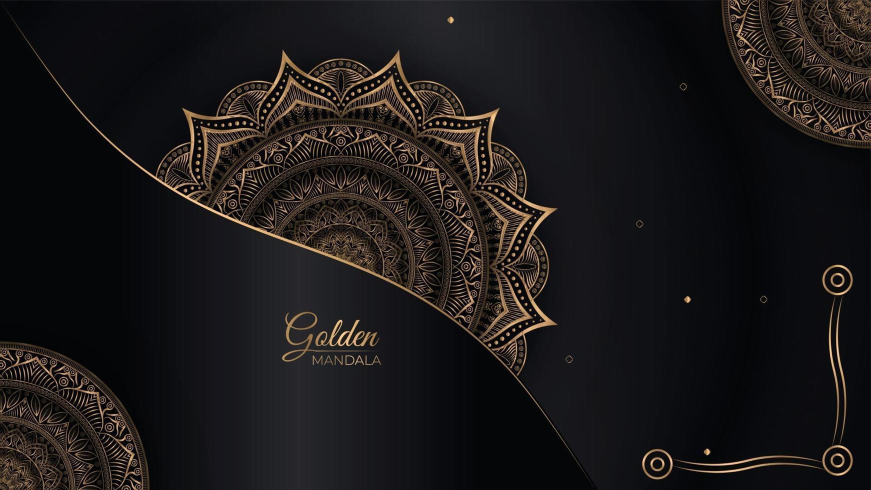 abstrakter schöner goldener Mandala-Designhintergrund für Grußkarteneinladung und Hintergrund viele Schablone vektor