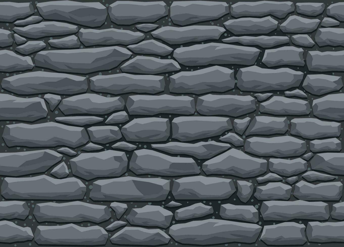 Spiel Textur Steine, Kiesel, Felsen Mauer nahtlos Muster vektor