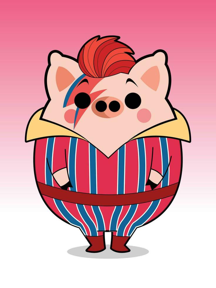 Bowie Karikatur Charakter kostenlos Maskottchen Design vektor