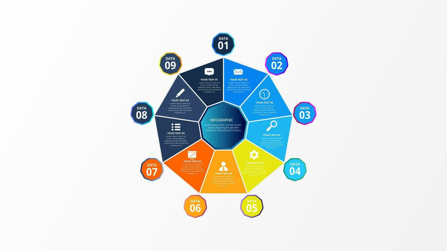 visualisering av affärsdata. processdiagram. abstrakta element av graf, diagram med steg, alternativ, delar eller processer. vektor affärsmall för presentation. kreativt koncept för infographic.