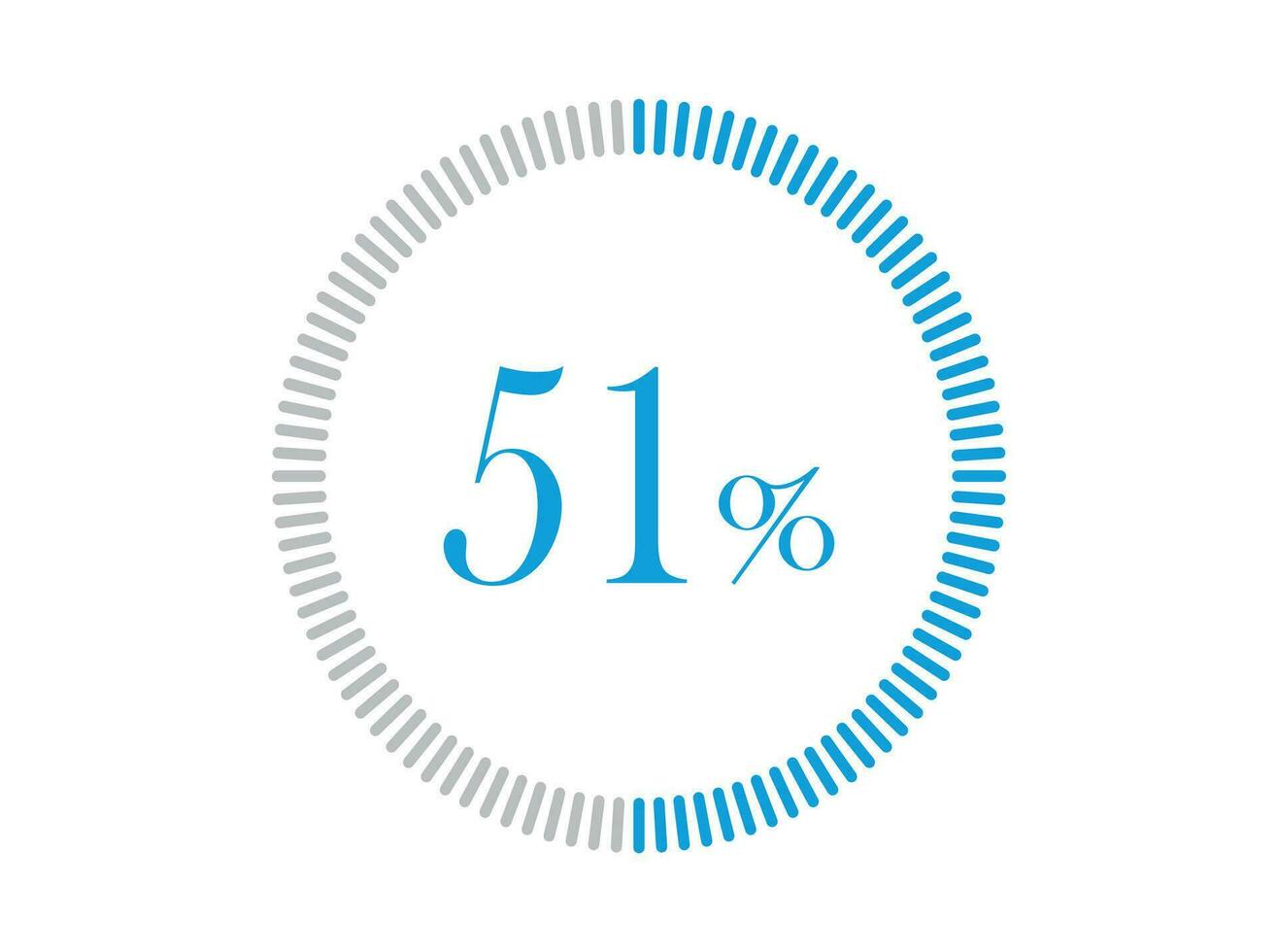 51 procent läser in. 51 procent cirkel diagram infographics vektor, procentsats redo till använda sig av för webb design. vektor