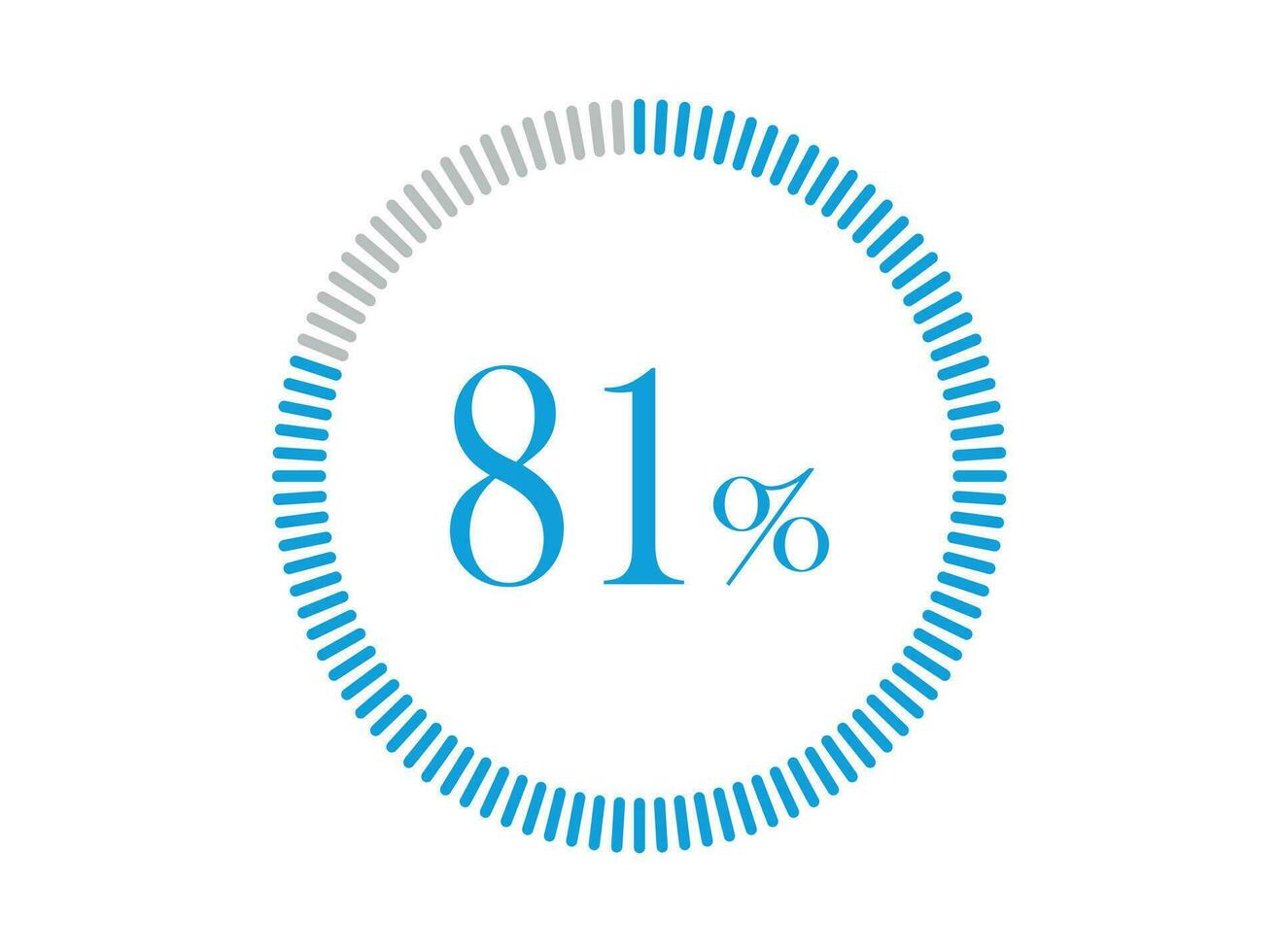 81 Prozent Wird geladen. 81 Prozent Kreis Diagramme Infografiken Vektor, Prozentsatz bereit zu verwenden zum Netz Design. vektor