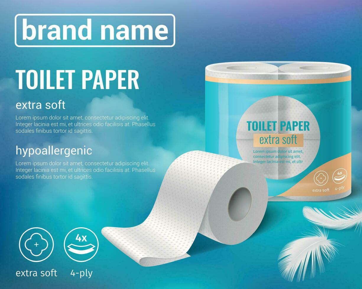 Toilette Papier Werbung Hintergrund vektor