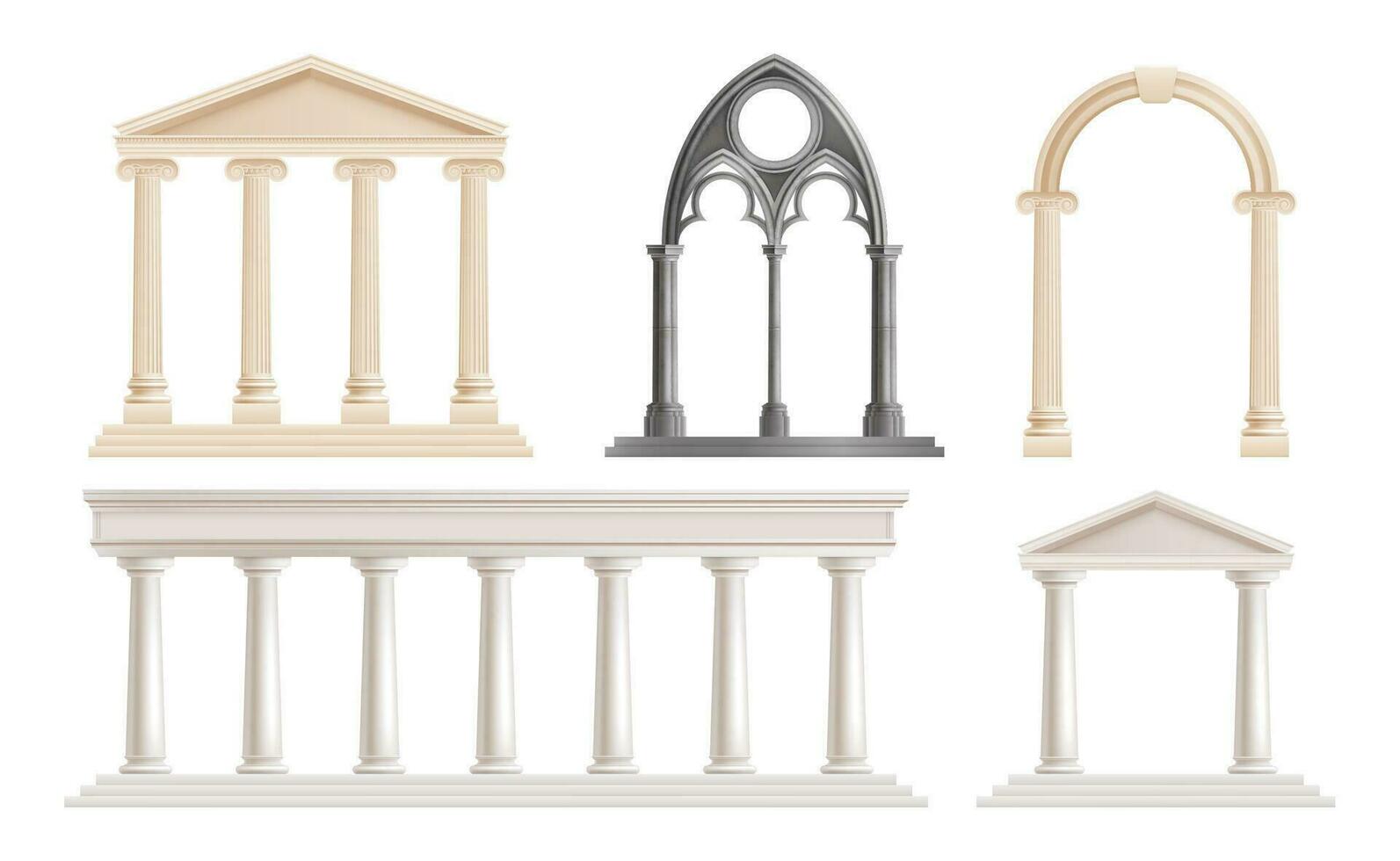 Säulen realistisch einstellen vektor
