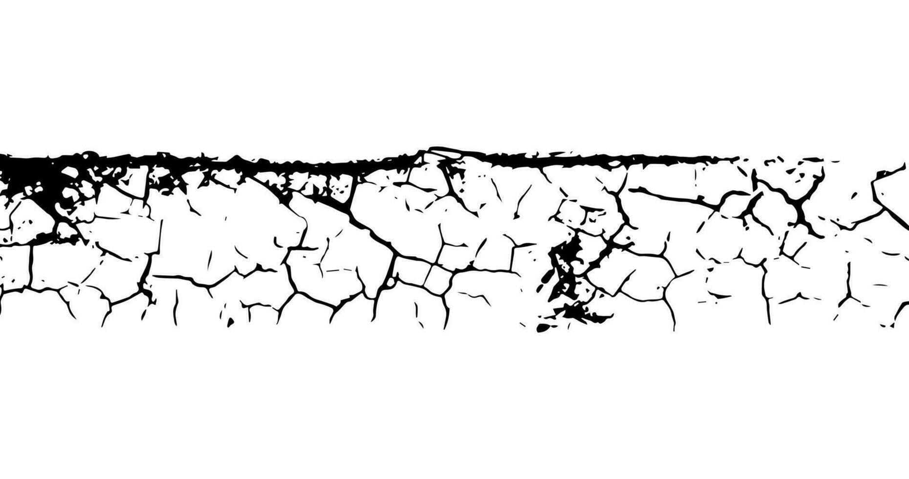 en svart och vit teckning av en spricka i de jord vektor