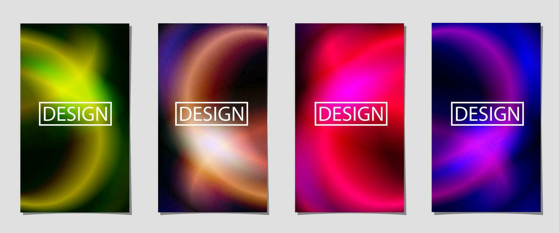 uppsättning av abstrakt geometrisk bakgrund med lutning Färg annorlunda. vertikal baner med neon stil. färgrik bakgrund för affisch flygblad baner eller bakgrund vektor