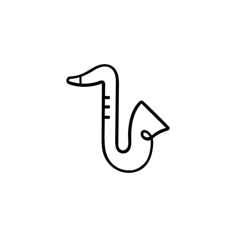 saxofon linje stil ikon design vektor