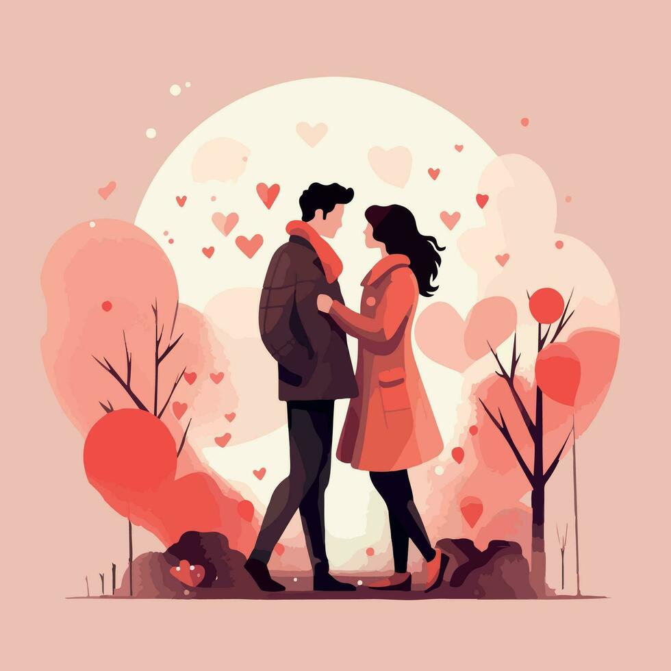 ein Paar im Liebe Valentinstag Tag Besondere eben Vektor Illustration