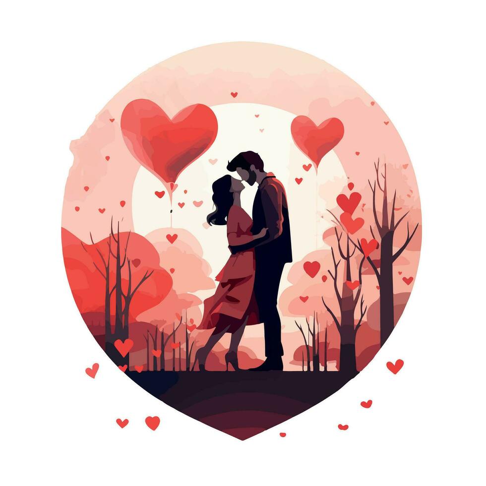 en par i kärlek hjärtans dag särskild platt vektor illustration