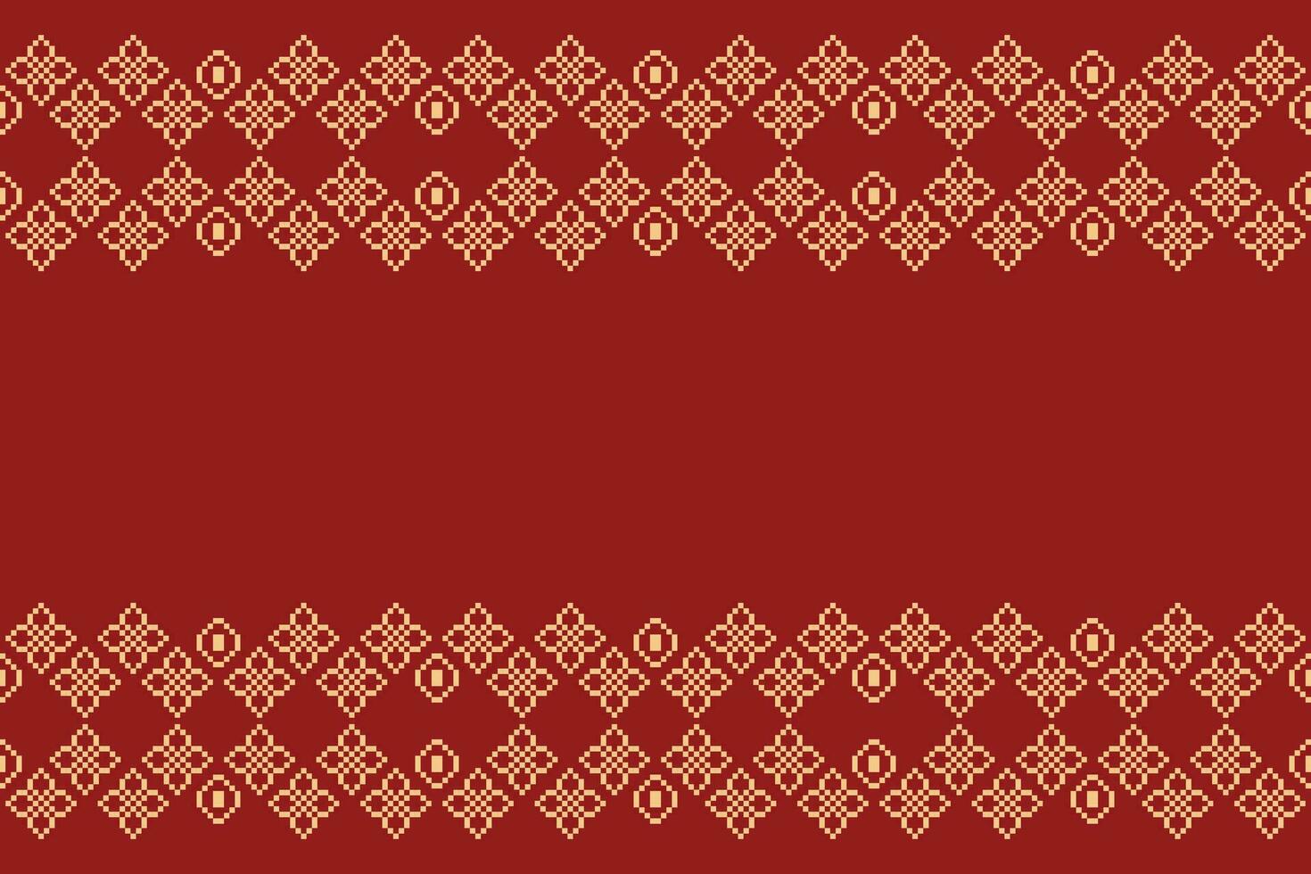 ethnisch geometrisch Stoff Muster Kreuz Stich.ikat Stickerei ethnisch orientalisch Pixel Muster rot Hintergrund. abstrakt, vektor, illustration. Textur, Kleidung, Rahmen, Dekoration, Motive, Seide Hintergrund. vektor