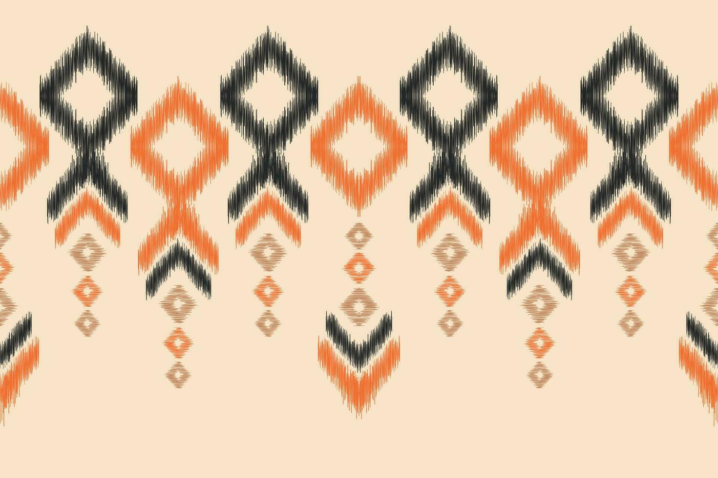 ethnisch Ikat Stoff Muster geometrisch Stil.afrikanisch Ikat Stickerei ethnisch orientalisch Muster braun Sahne Hintergrund. abstrakt, Vektor, Illustration. Textur, Kleidung, Rahmen, Dekoration, Teppich, Motiv. vektor