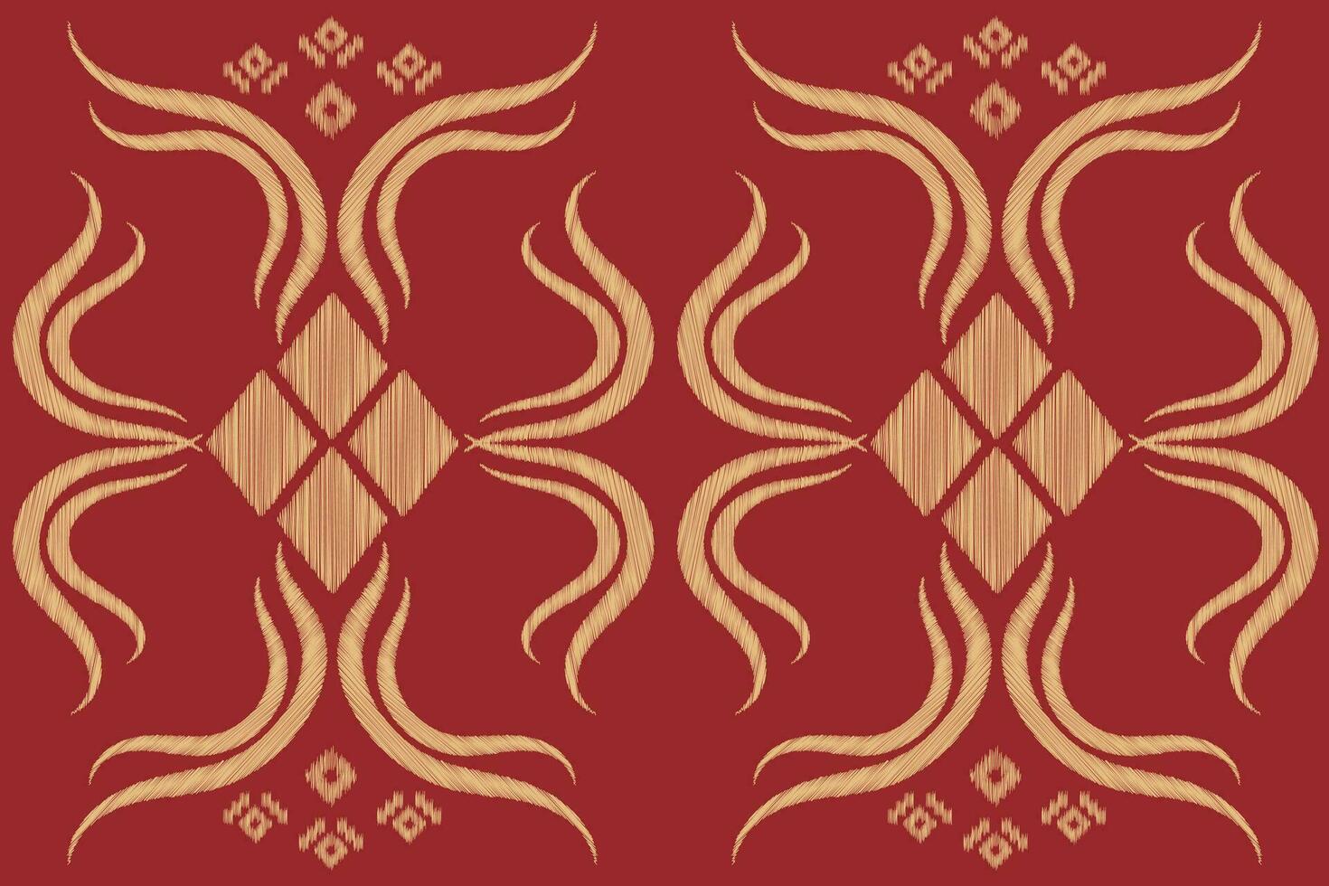 ethnisch Ikat Stoff Muster geometrisch Stil.afrikanisch Ikat Stickerei ethnisch orientalisch Muster rot Hintergrund. abstrakt, Vektor, Illustration. Textur, Kleidung, Rahmen, Dekoration, Teppich, Motiv. vektor