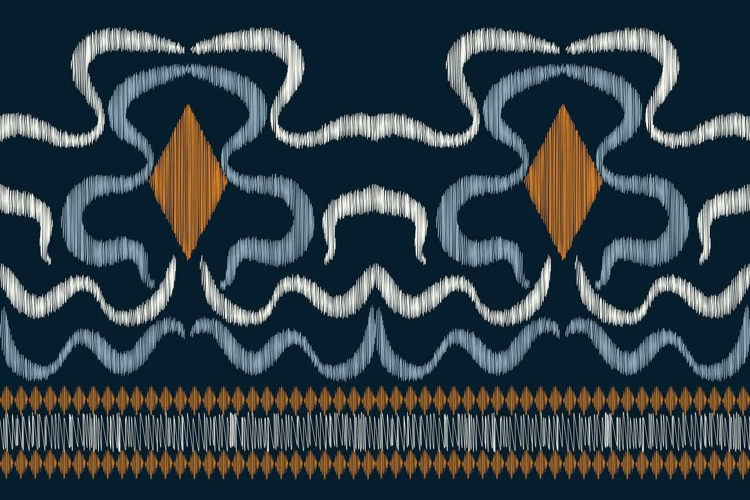 etnisk ikat tyg mönster geometrisk stil.afrikansk ikat broderi etnisk orientalisk mönster blå bakgrund. abstrakt, vektor, illustration.textur, kläder, ram, dekoration, matta, motiv. vektor