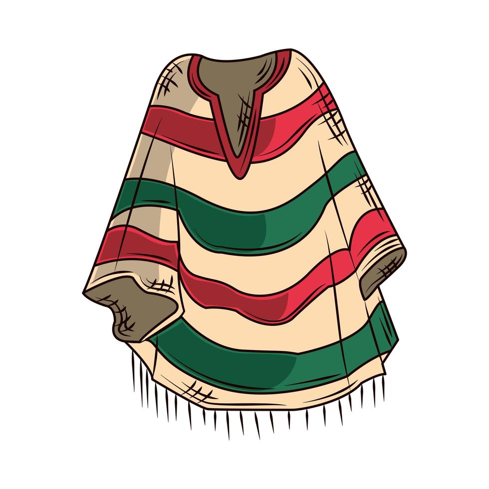 mexikanischer traditioneller Poncho vektor