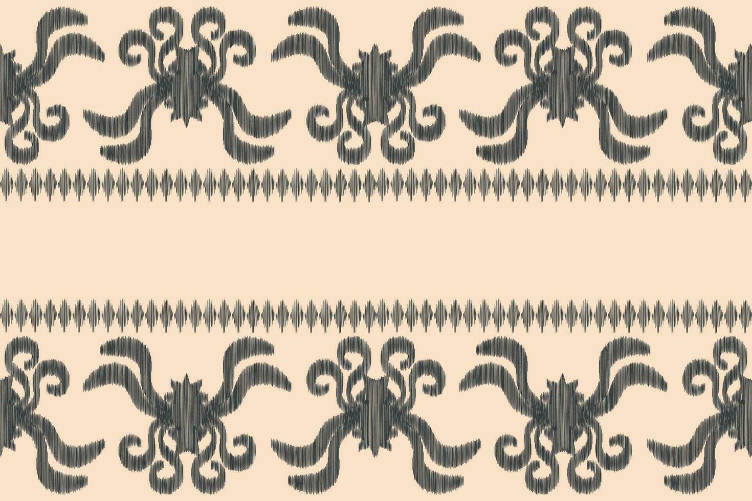 ethnisch Ikat Stoff Muster geometrisch Stil.afrikanisch Ikat Stickerei ethnisch orientalisch Muster braun Sahne Hintergrund. abstrakt, Vektor, Illustration. Textur, Kleidung, Rahmen, Dekoration, Teppich, Motiv. vektor