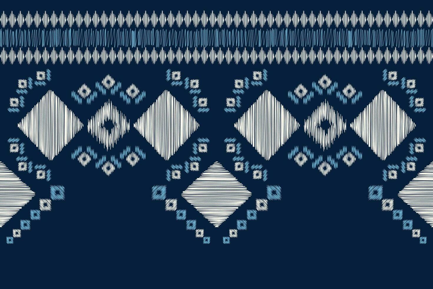 etnisk ikat tyg mönster geometrisk stil.afrikansk ikat broderi etnisk orientalisk mönster blå bakgrund. abstrakt, vektor, illustration.textur, kläder, ram, dekoration, matta, motiv. vektor