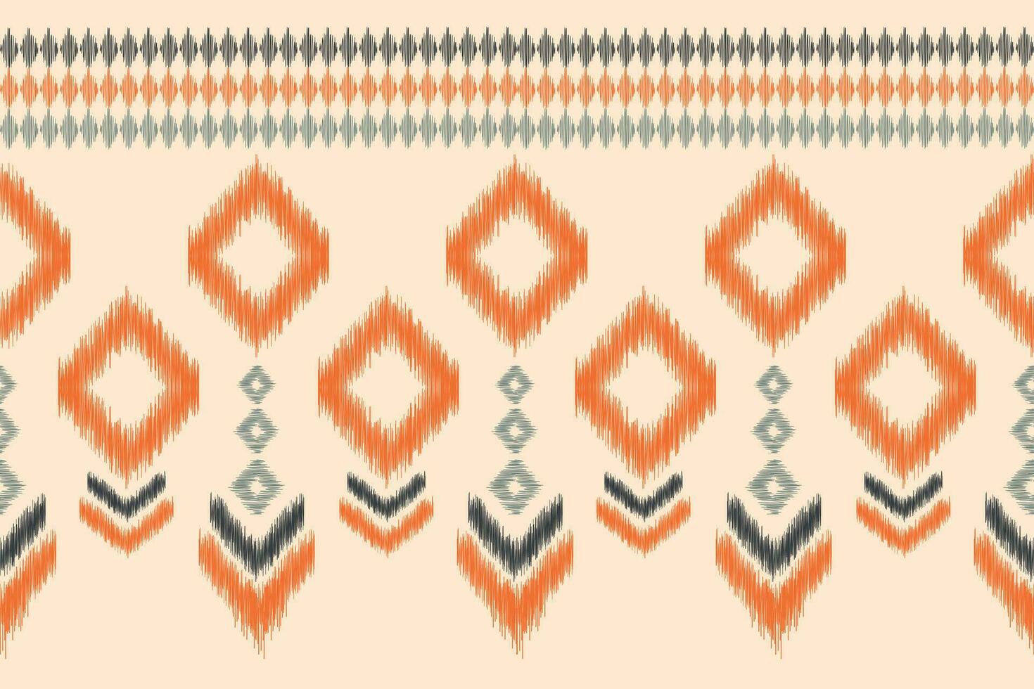 ethnisch Ikat Stoff Muster geometrisch Stil.afrikanisch Ikat Stickerei ethnisch orientalisch Muster braun Sahne Hintergrund. abstrakt, Vektor, Illustration. Textur, Kleidung, Rahmen, Dekoration, Teppich, Motiv. vektor