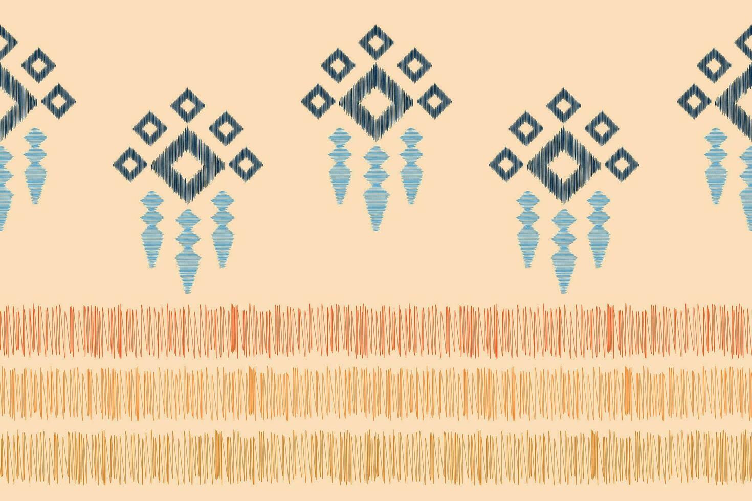 etnisk ikat tyg mönster geometrisk stil.afrikansk ikat broderi etnisk orientalisk mönster brun grädde bakgrund. abstrakt, vektor, illustration.textur, kläder, ram, dekoration, matta, motiv. vektor