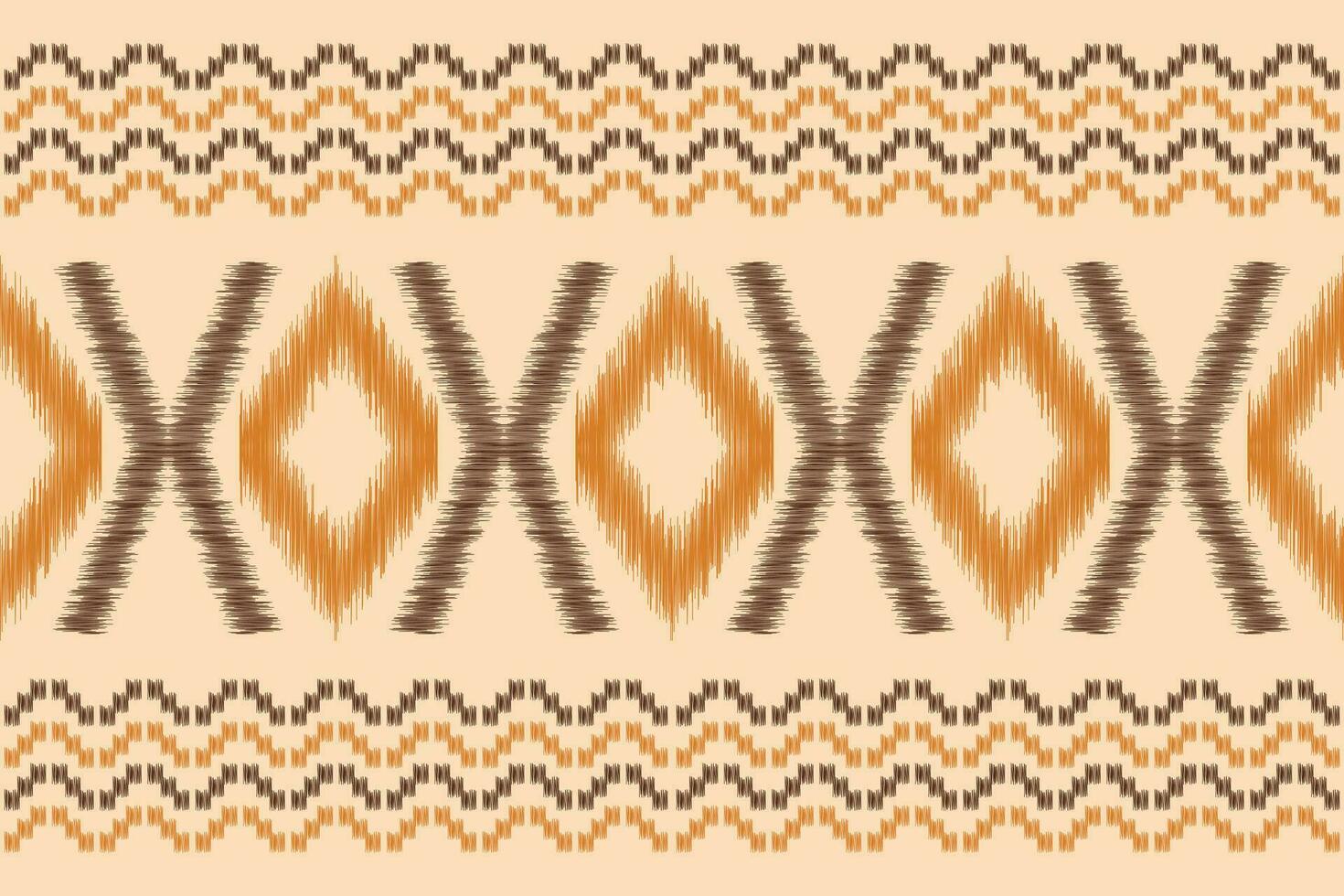 ethnisch Ikat Stoff Muster geometrisch Stil.afrikanisch Ikat Stickerei ethnisch orientalisch Muster braun Sahne Hintergrund. abstrakt, Vektor, Illustration. Textur, Kleidung, Rahmen, Dekoration, Teppich, Motiv. vektor