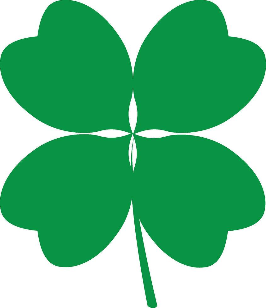st. Patricks dag tur- klöver grön blad vektor platt stil illustration isolerat på vit bakgrund