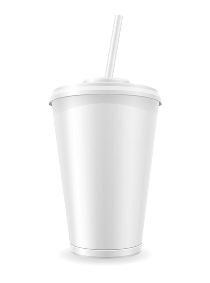 Pappbecher für Soda stock vector Illustration lokalisiert auf weißem Hintergrund