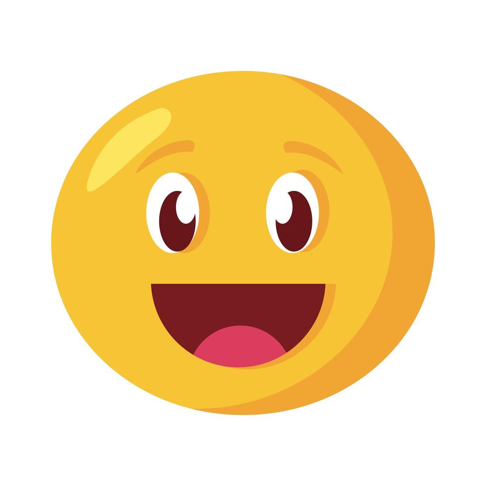 glückliche Emoji Gesicht klassische flache Stilikone vektor