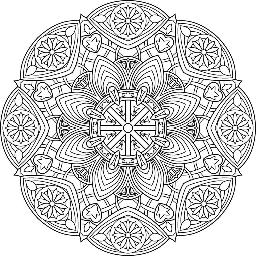 Mandala. ethnisch dekorativ Element. Hand gezeichnet Hintergrund. Islam, Arabisch, indisch, Ottomane Motive. vektor