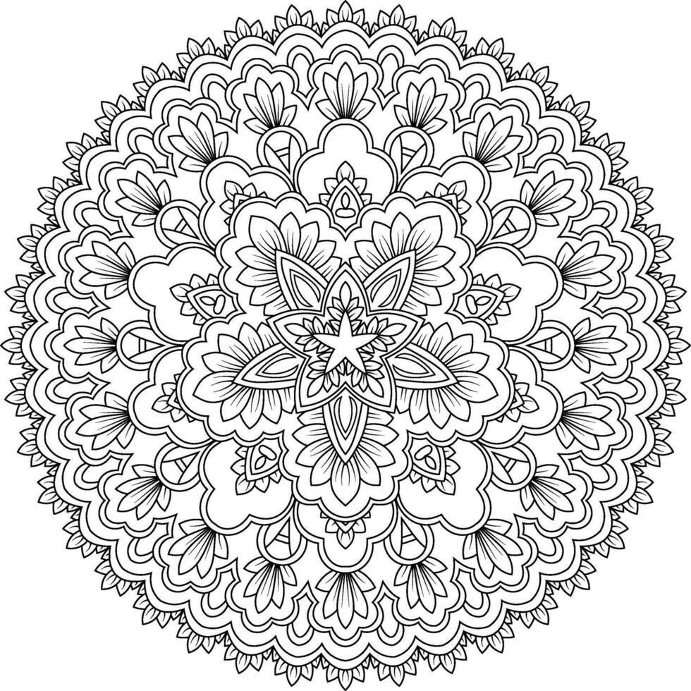 Mandala. ethnisch dekorativ Element. Hand gezeichnet Hintergrund. Islam, Arabisch, indisch, Ottomane Motive. vektor