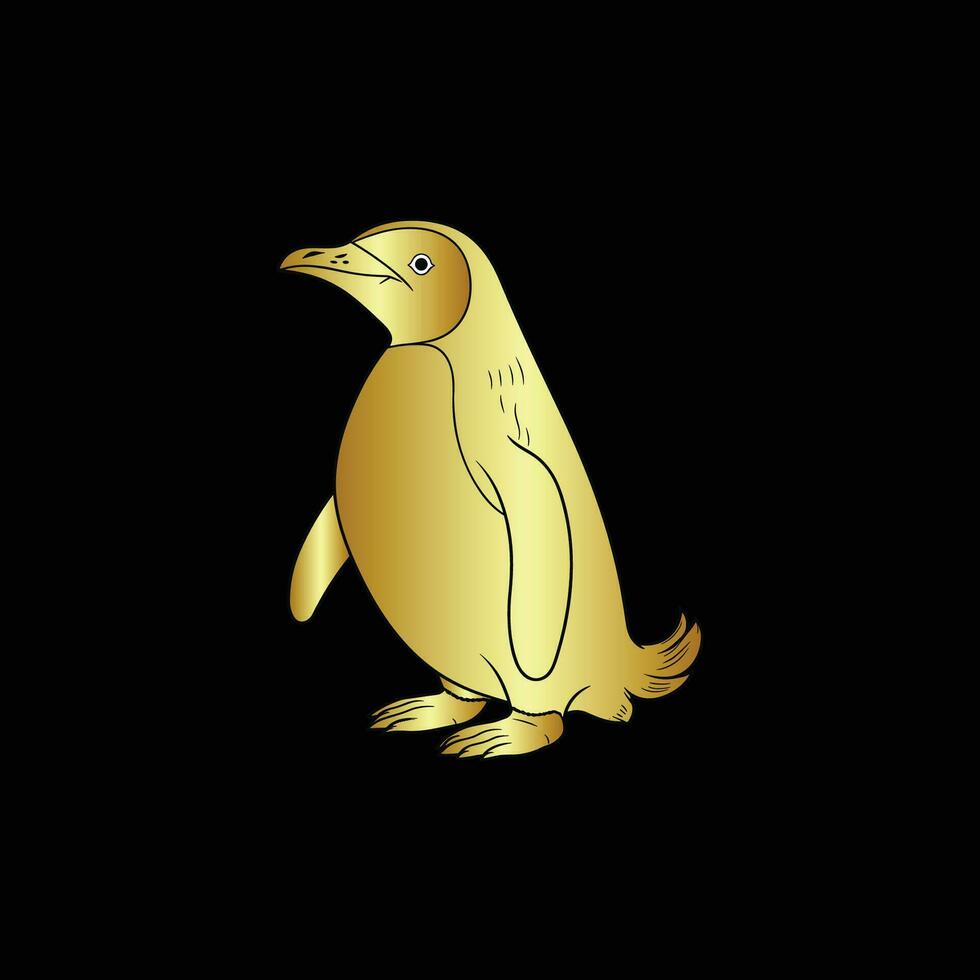 Gold Vektor Illustration von ein Pinguin