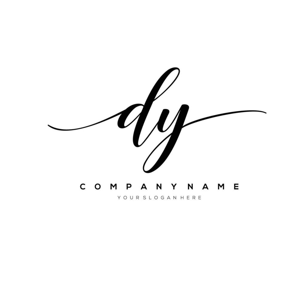 Initiale Brief dy Logo, Blume Handschrift Logo Design, Vektor Logo zum Frauen Schönheit, Salon, Massage, kosmetisch oder Spa Marke Kunst.