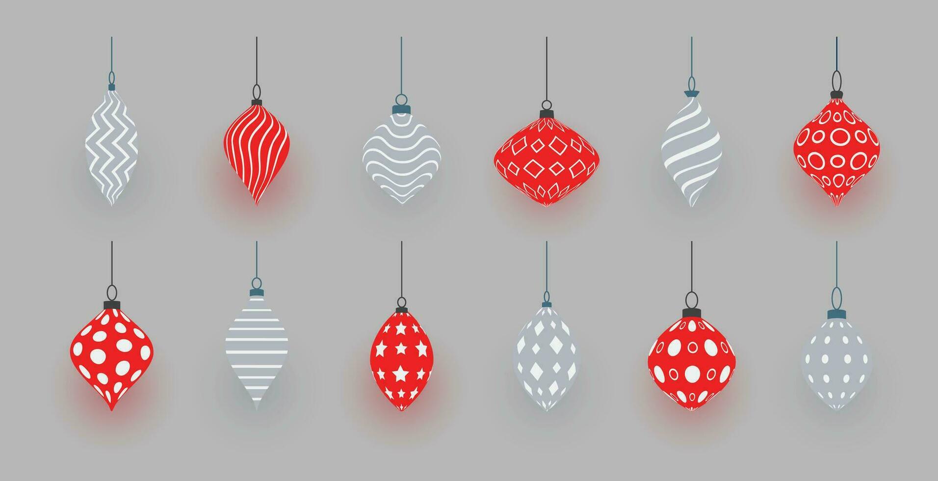 färgrik skinande lysande jul bollar. xmas glas boll. Semester dekoration mall. vektor illustration.