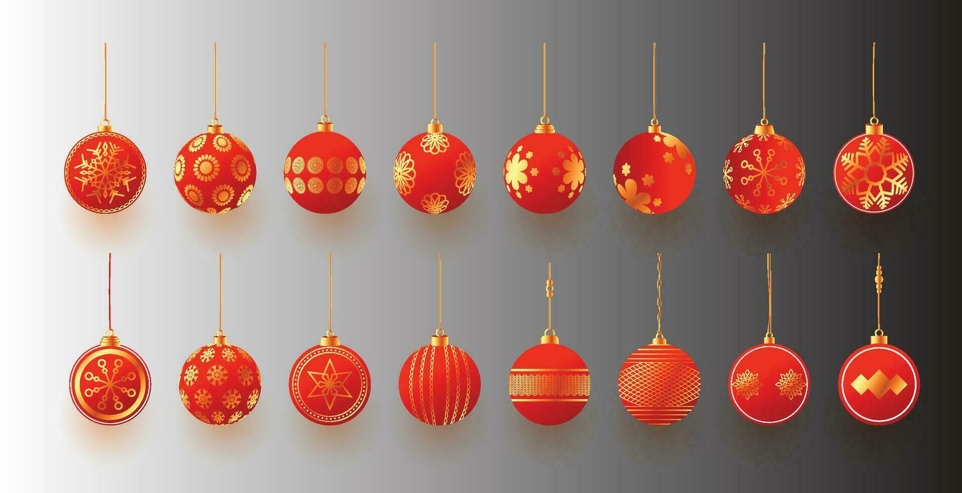 bunt glänzend glühend Weihnachten Bälle. Weihnachten Glas Ball. Urlaub Dekoration Vorlage. Vektor Illustration.