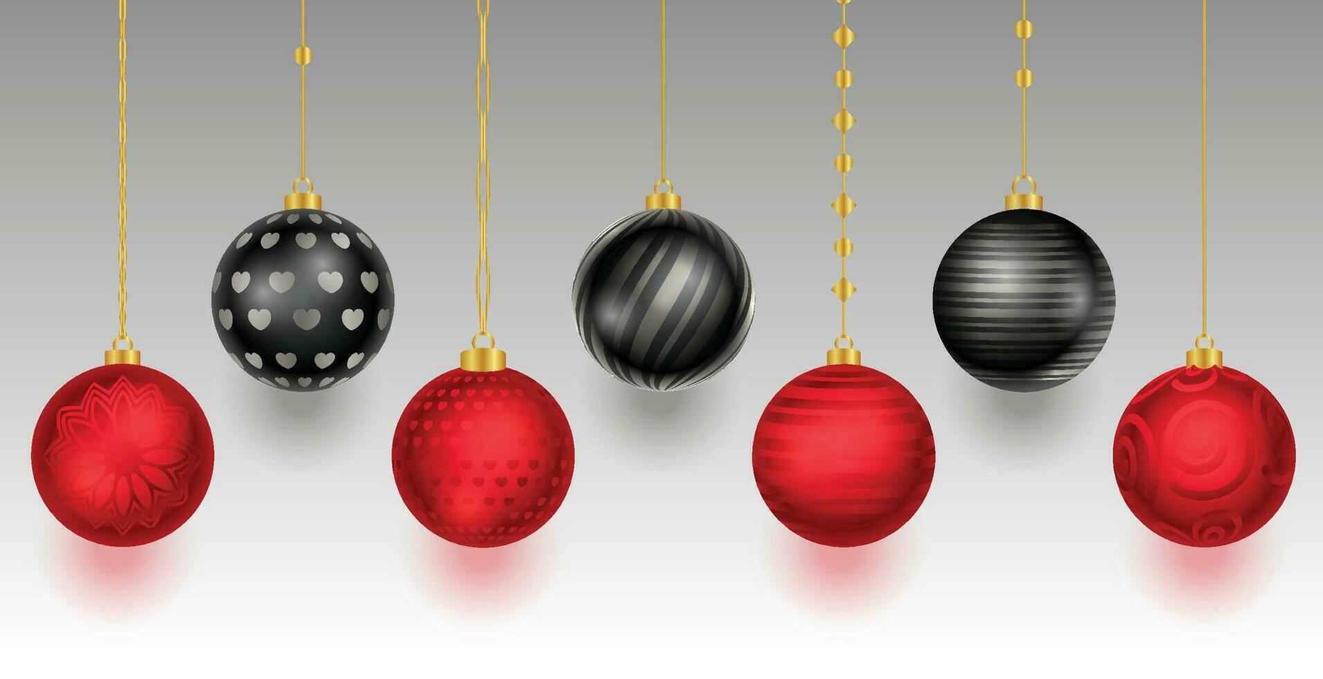 bunt glänzend glühend Weihnachten Bälle. Weihnachten Glas Ball. Urlaub Dekoration Vorlage. Vektor Illustration.