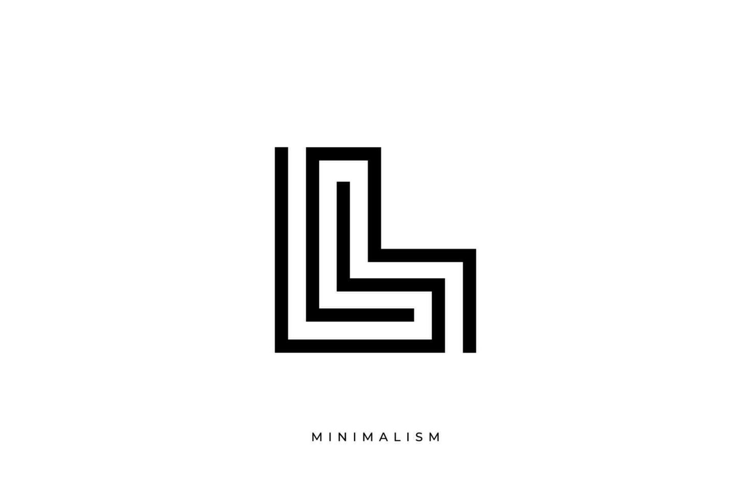 bokstaven l logo ikon designelement mall vektor