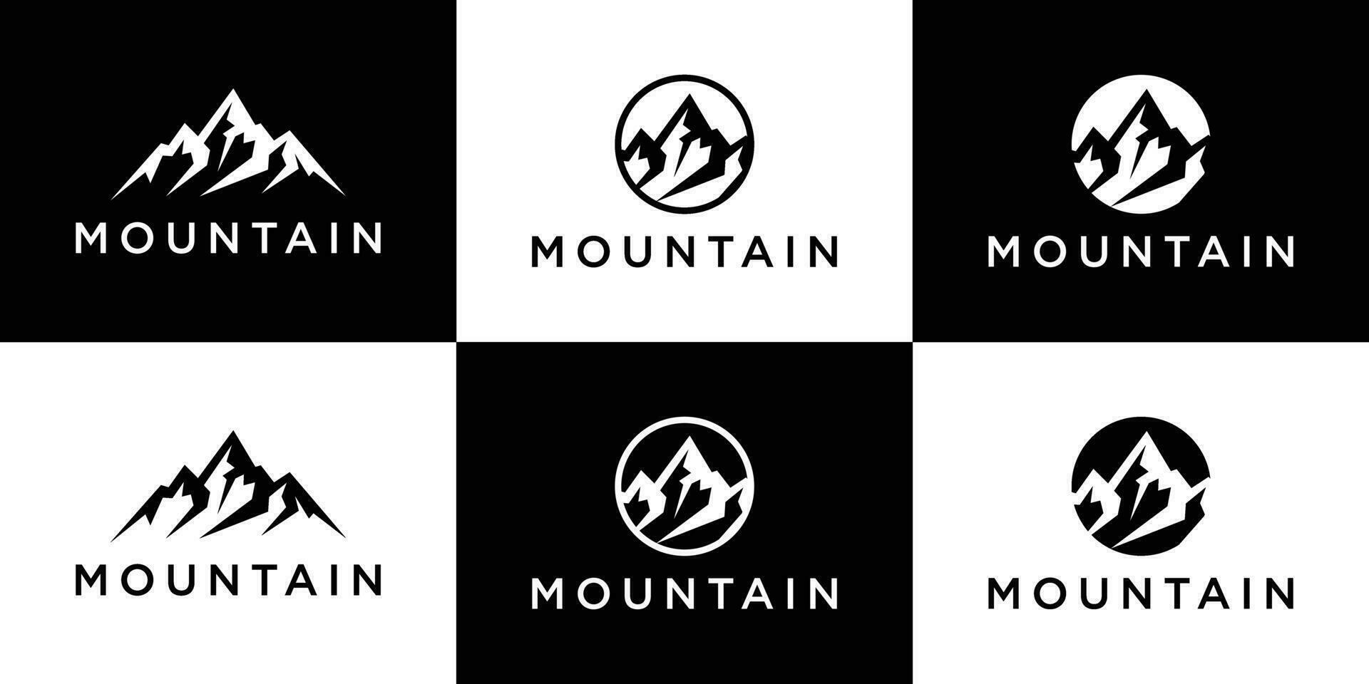 einstellen Logo Design Berg Symbol Vektor Inspiration
