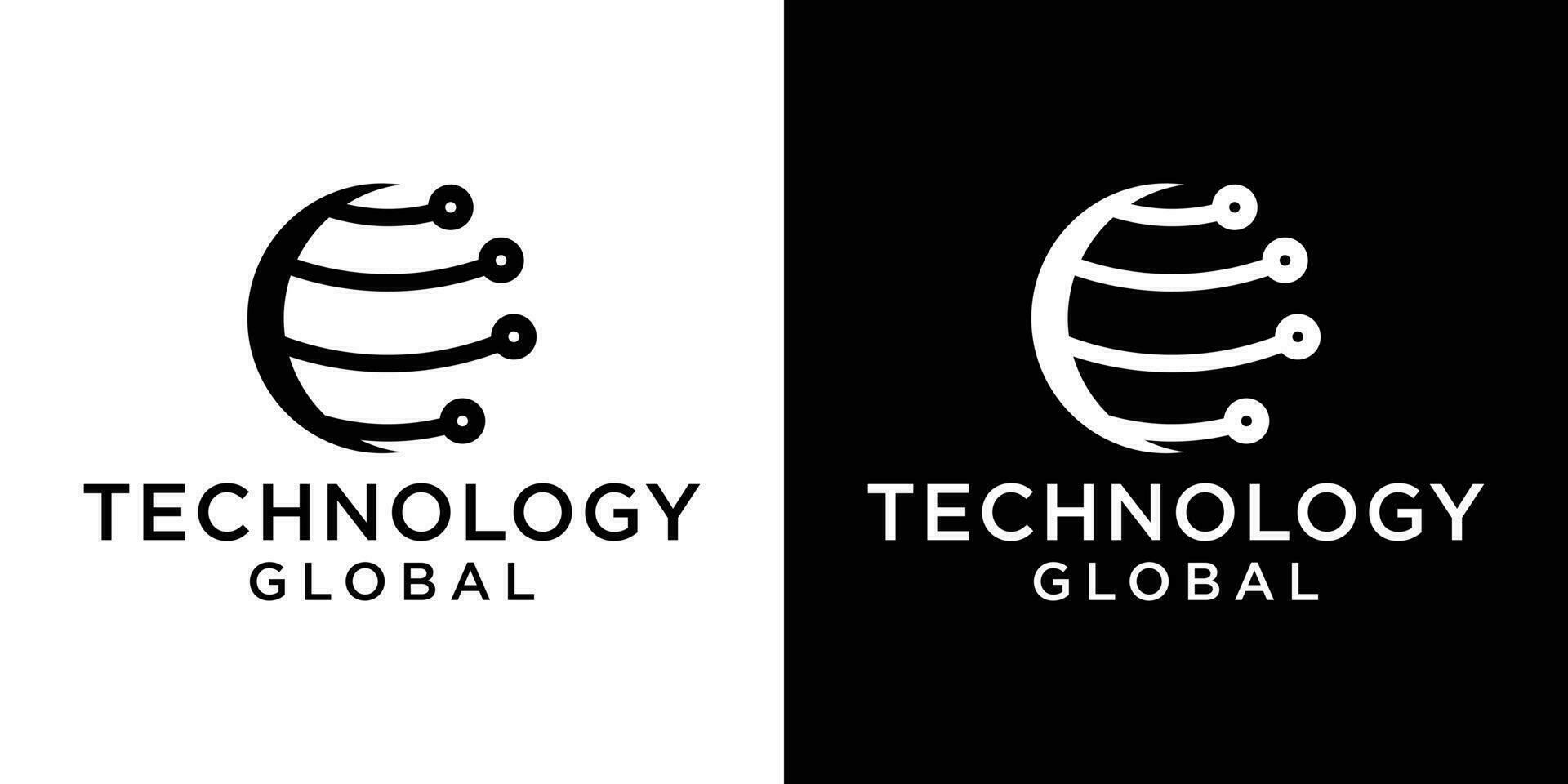 Logo Design global Technologie Stil Symbol Vektor Illustration