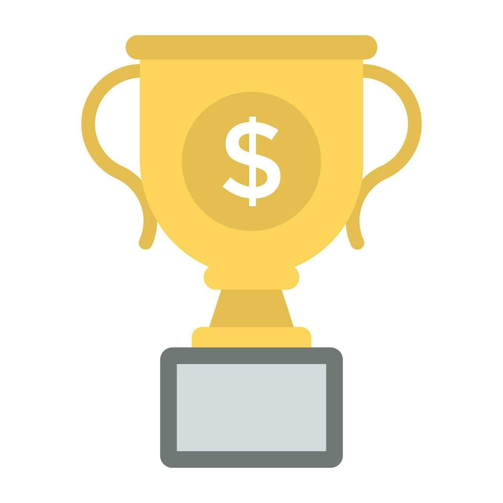 en gyllene pris- kopp med dollar tecken representerar finansiell Framgång vektor