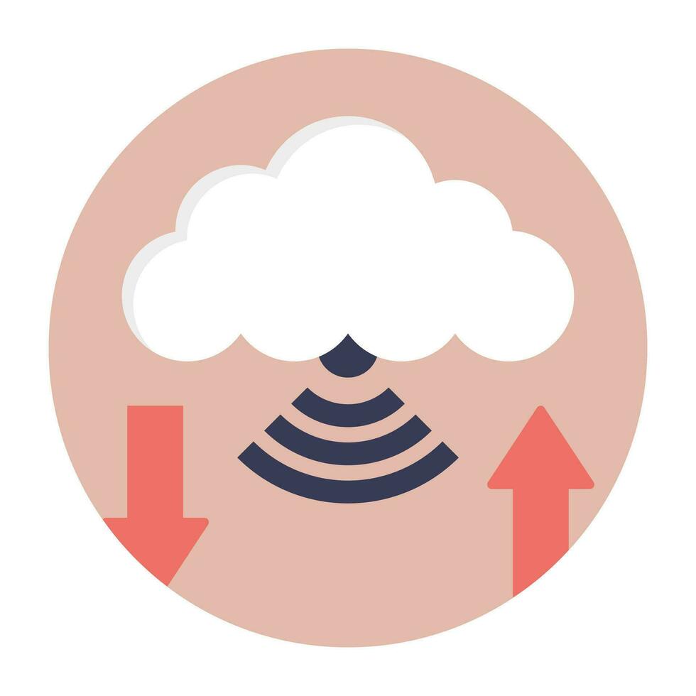 Wolke Computing Konzept. Wolke mit kabellos Signale vektor