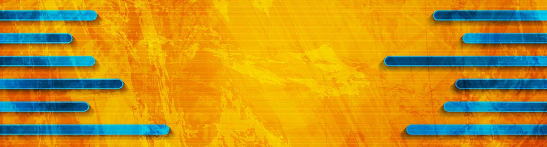 Orange und Blau Grunge Vektor Banner mit Streifen