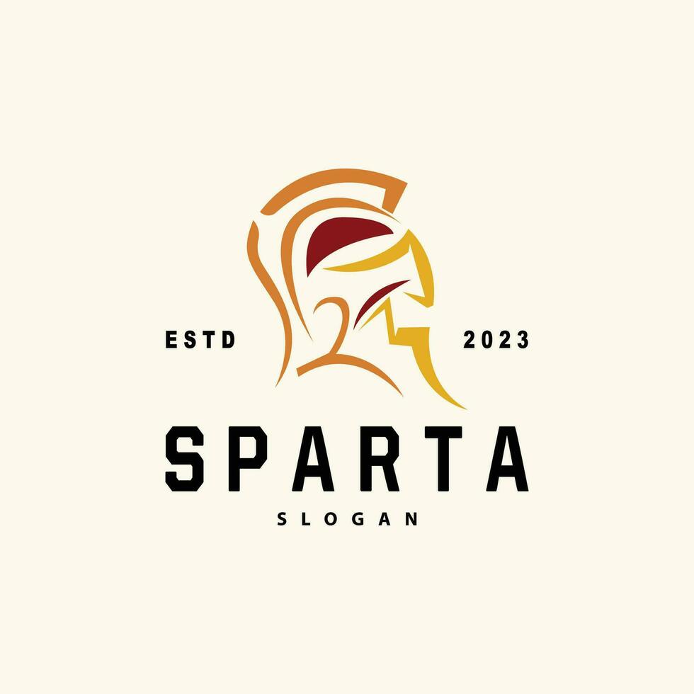 spartansk logotyp, vektor silhuett krigare riddare soldat grekisk, enkel minimalistisk elegant produkt varumärke design