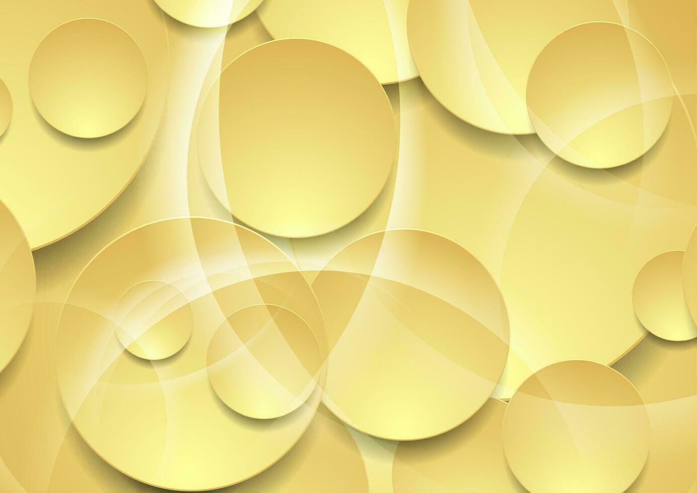 pastell gul glansig abstrakt cirklar tech företags- bakgrund vektor