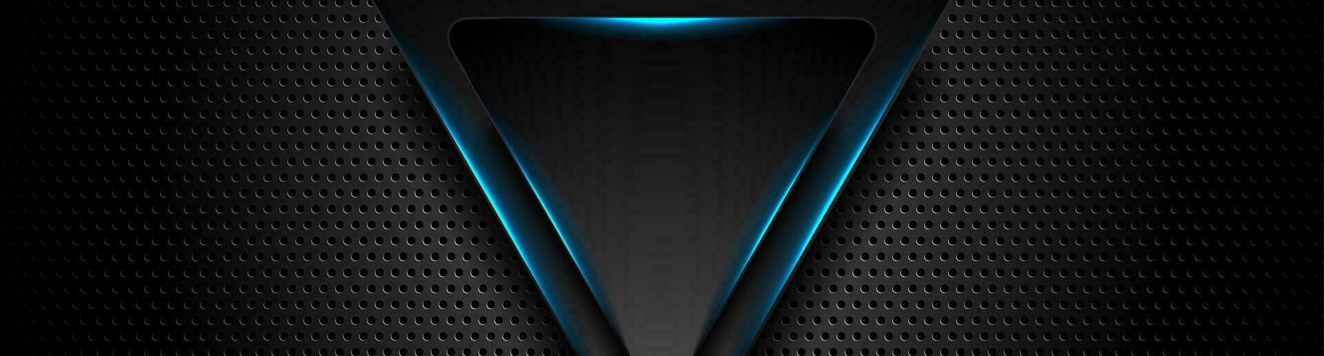 trogen teknologi bakgrund med blå neon trianglar vektor