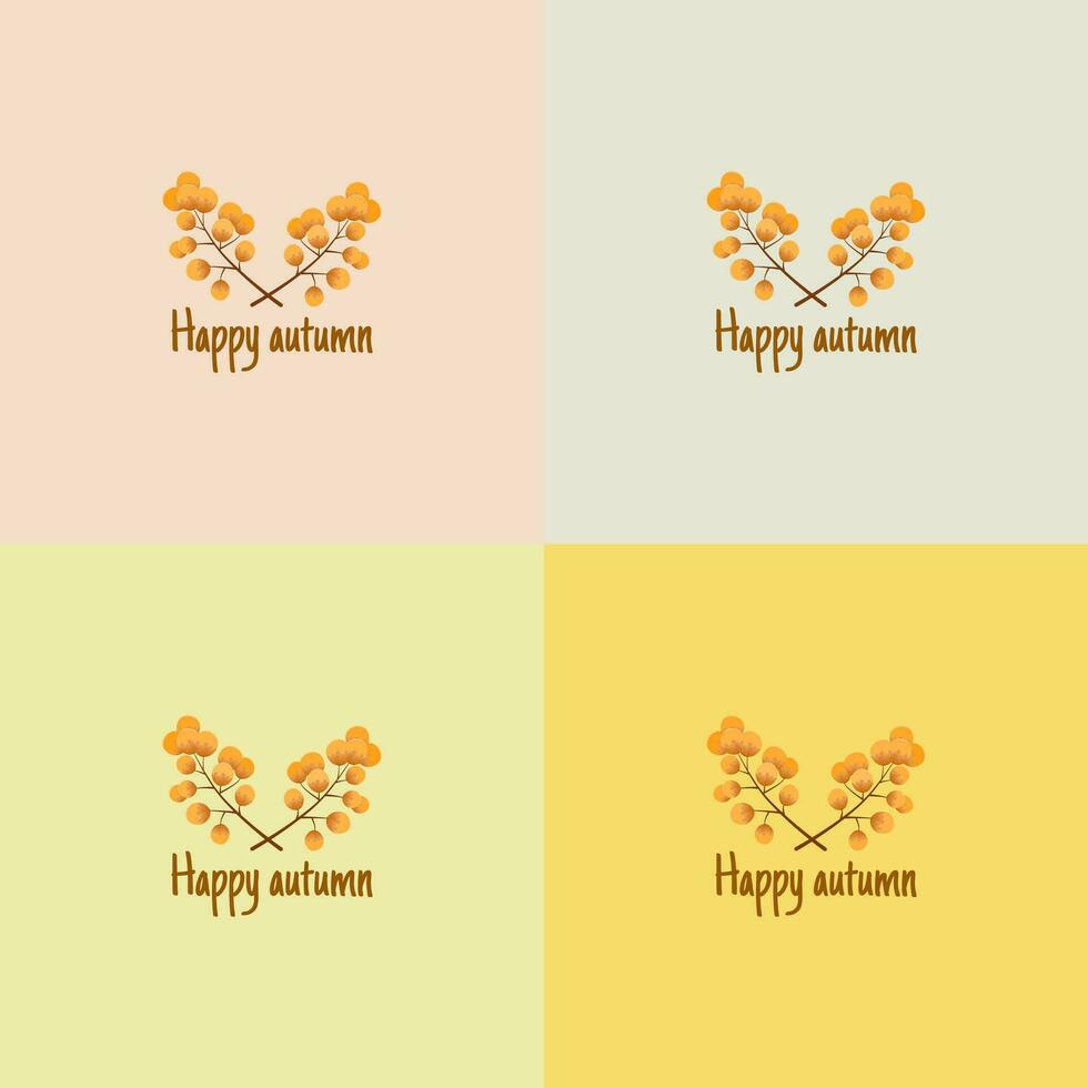 minimalistisch Stil Blumen- Hintergrund, 4 warm Hintergrund Farben zu wählen aus, glücklich Herbst Konzept. vektor