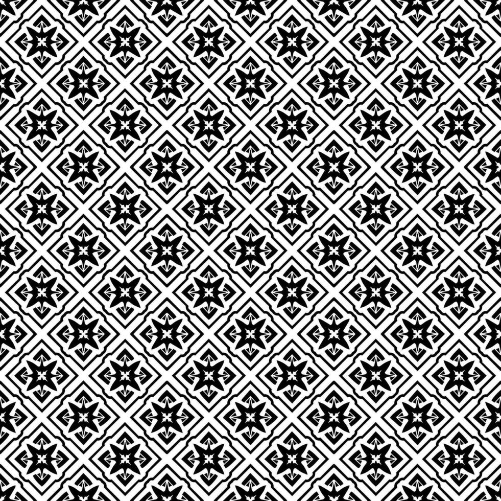 Schwarz-Weiß-nahtlose Mustertextur. Ziergrafik in Graustufen. Mosaik Ornamente. Mustervorlage. vektor